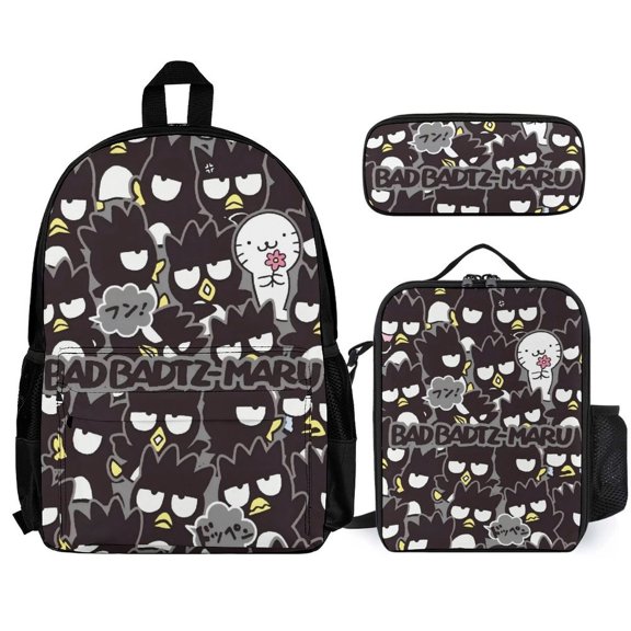 Bad Badtz-Maru Backpack With Lunch Bag And Pencil Case (Three-Piece Set) One size