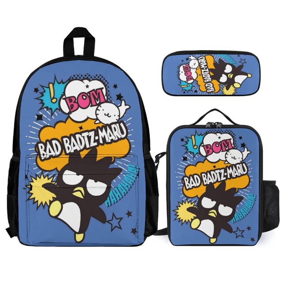 Bad Badtz-Maru Backpack With Lunch Bag And Pencil Case (Three-Piece Set) One size