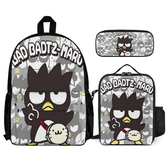 Bad Badtz-Maru Backpack With Lunch Bag And Pencil Case (Three-Piece Set) One size