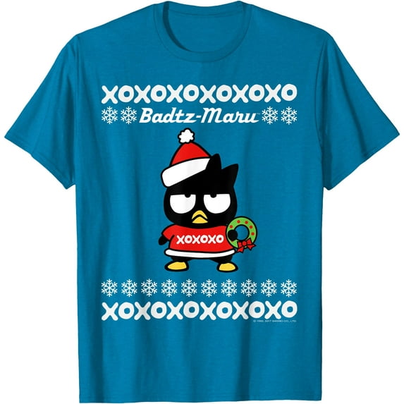 Bad Badtz Maru Ugly Christmas Holiday DTG Print Unisex T-Shirt,Sapphire Color,Size YL