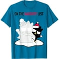 thumbnail image 1 of Bad Badtz Naughty List Christmas Holiday DTG Print Unisex T-Shirt,Sapphire Color,Size YXL, 1 of 5