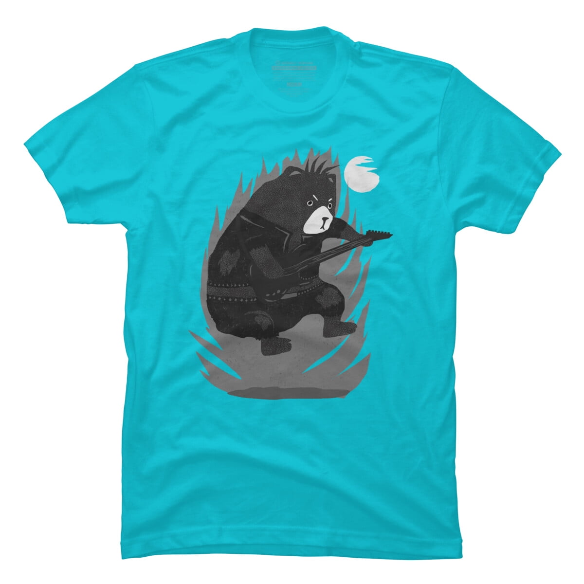 ★23SS★【Bad Blue】★BadBear Graphic Oversized Te.e★ Bad Bear Bass Mens Navy Blue Graphic Tee - Design By Humans