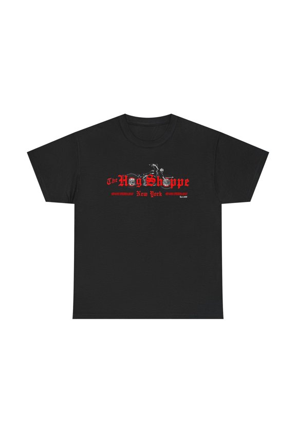 Bad Biker Hog Shoppe Wheels Logo T-Shirt | Motorcycle Tee