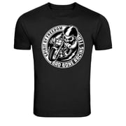 Bad Bone Racing Skeleton Motorcycle Biker Graphic T-Shirt