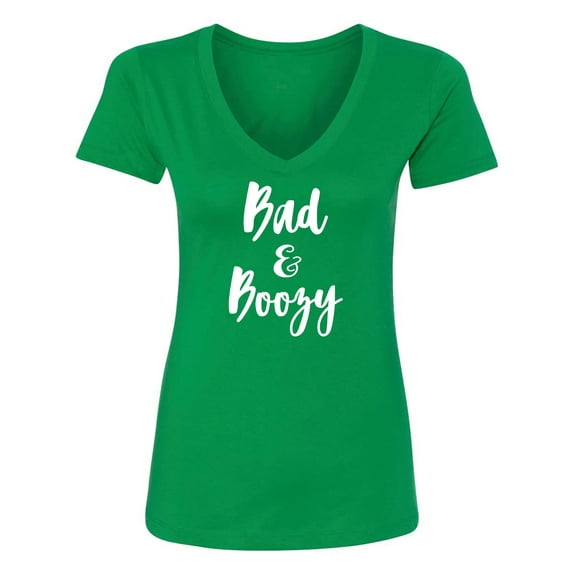 Bad & Boozy Womens V-Neck T-Shirt