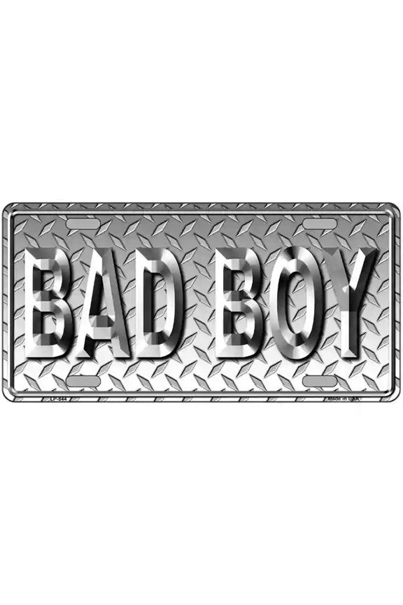 Bad Boy Diamond Plate Pattern Metal Novelty License Plate 12" x 6" Automotive
