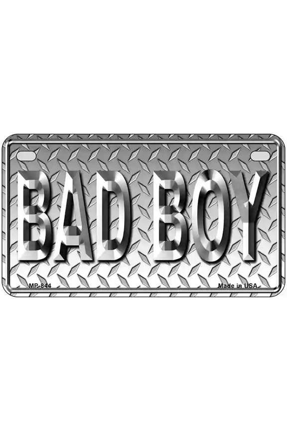 Bad Boy Diamond Plate Pattern Metal Novelty License Plate 7" x 4" Motorcycle