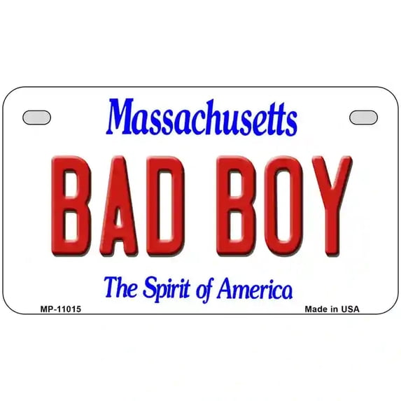 Bad Boy Massachusetts Metal Novelty License Plate 7" x 4" Motorcycle