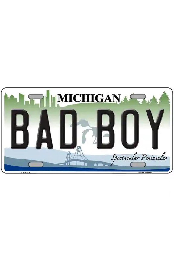 Bad Boy Michigan Metal Novelty License Plate 12" x 6" Automotive