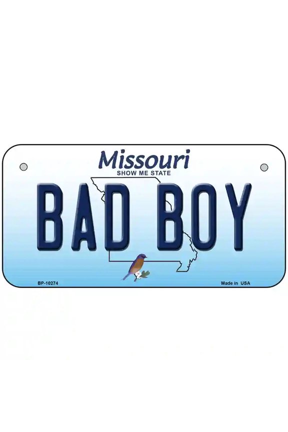 Bad Boy Missouri Metal Novelty License Plate 6" x 3" Bicycle