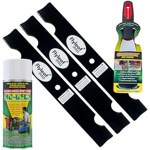 Bad Boy Mower 54" Blades OEM Replacement with Mo Deck Non-Stick Spray & Deck Scraper Tool - Fits MZ Magnum, ZT, Outlaw 038-0005-00$$Tools