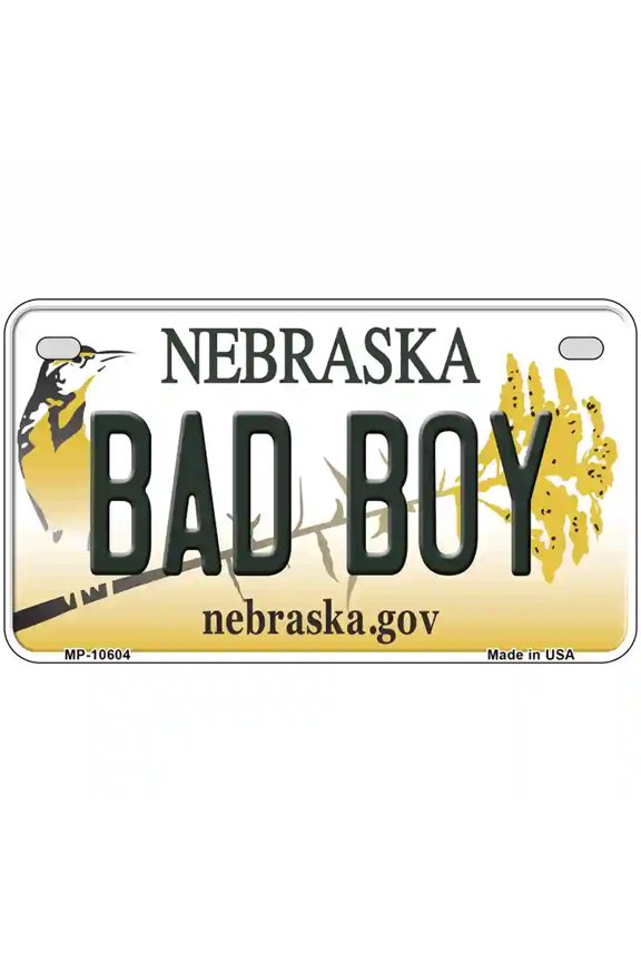 Bad Boy Nebraska Metal Novelty License Plate 7" x 4" Motorcycle