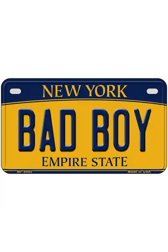 Bad Boy New York Metal Novelty License Plate 7" x 4" Motorcycle
