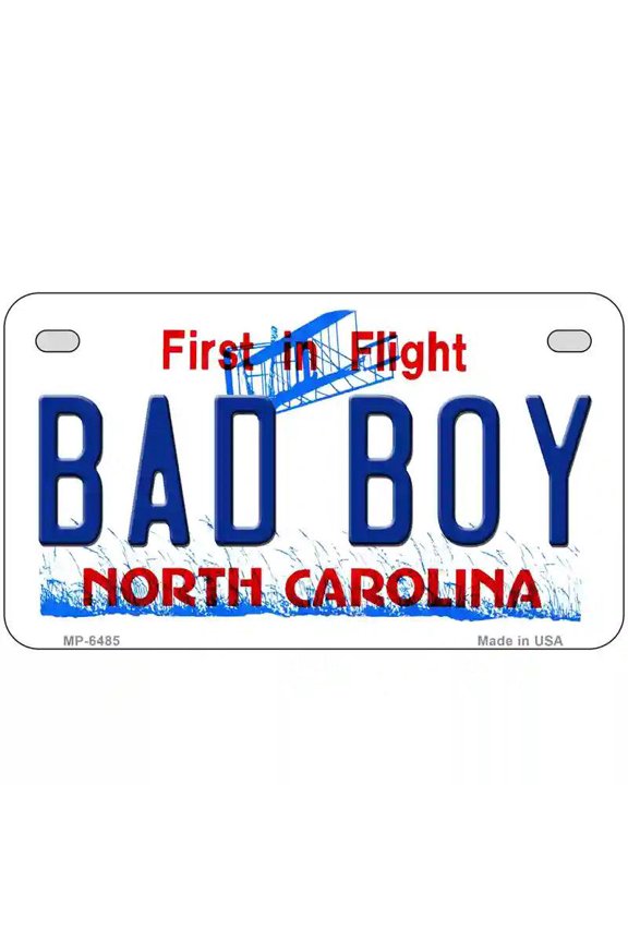 Bad Boy North Carolina Novelty Metal License Plate 7" x 4" Motorcycle