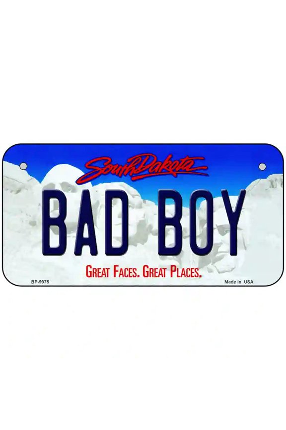Bad Boy South Dakota Metal Novelty License Plate 6" x 3" Bicycle