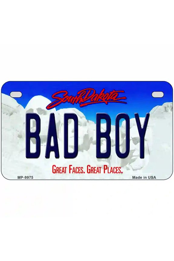 Bad Boy South Dakota Metal Novelty License Plate 7" x 4" Motorcycle