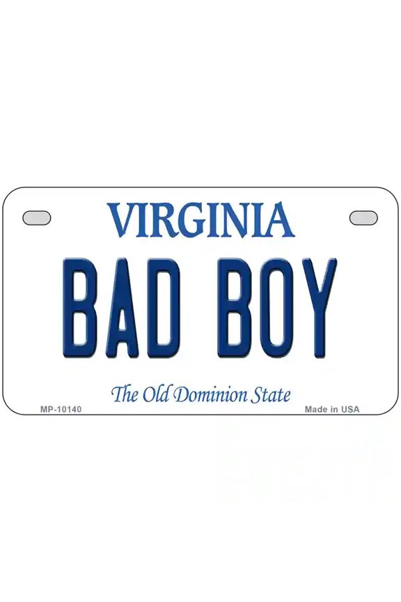 Bad Boy Virginia Metal Novelty License Plate 7" x 4" Motorcycle