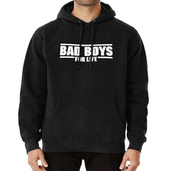 Bad Boys for Life Men's Black Hooded Pullover Sweatshirt (Medium)