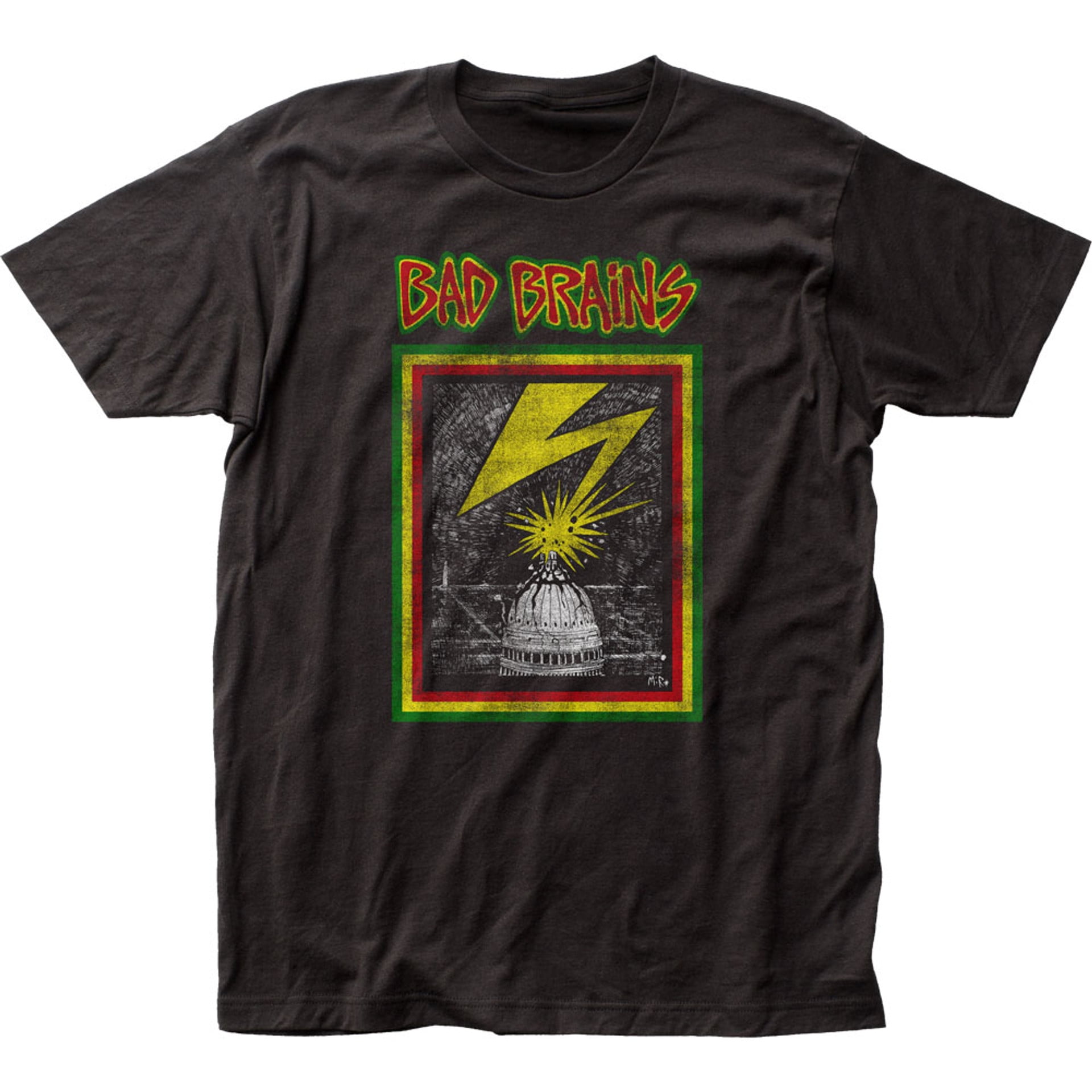 Bad Brains Distressed Capitol Fitted Jersey T-Shirt Black 