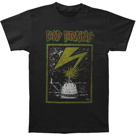 Bad Brains Men's Distressed Capitol Slim Fit T-shirt Coal
