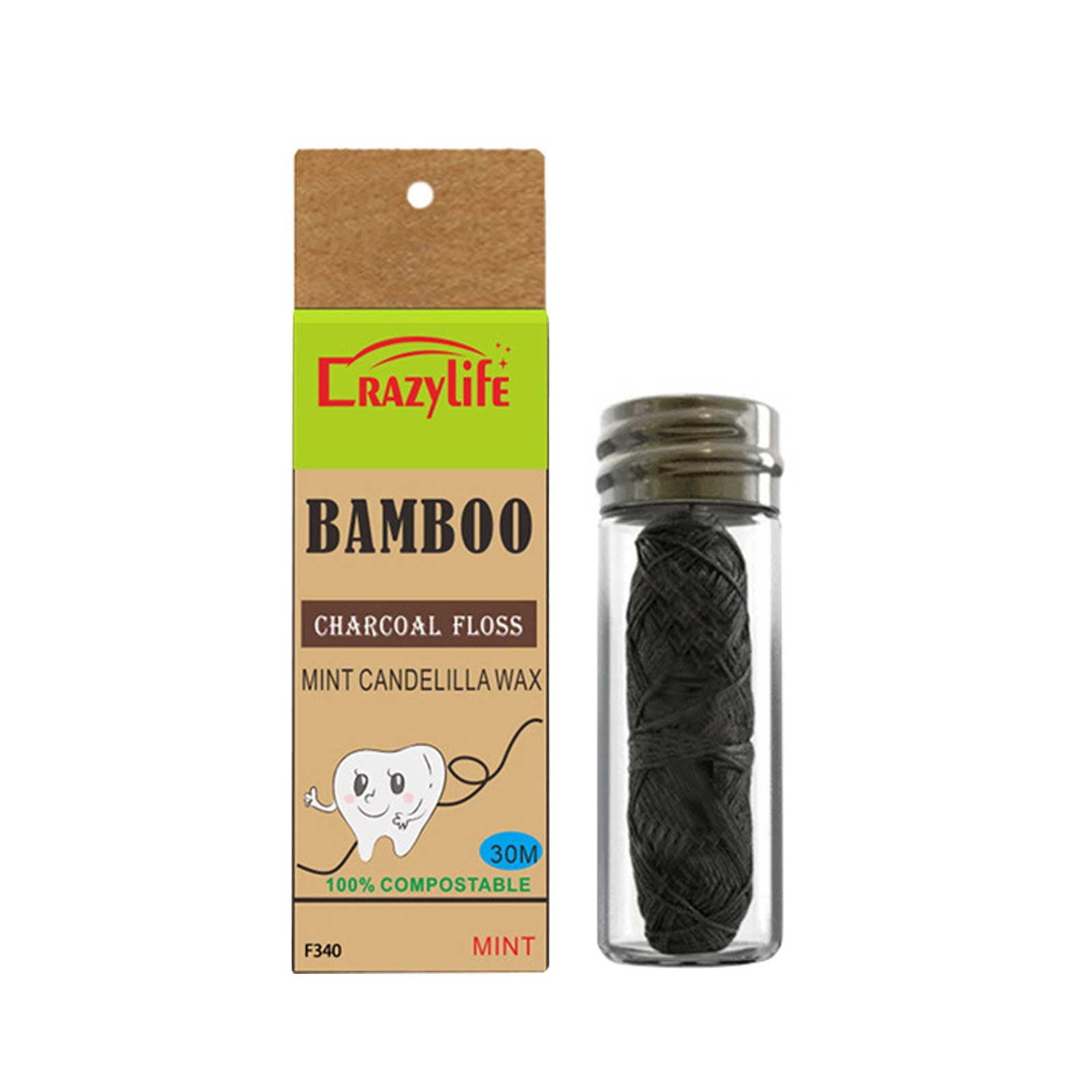 for Bad Breath Vegan Bamboo Charcoal Floss Floss Based Wax Floss With
