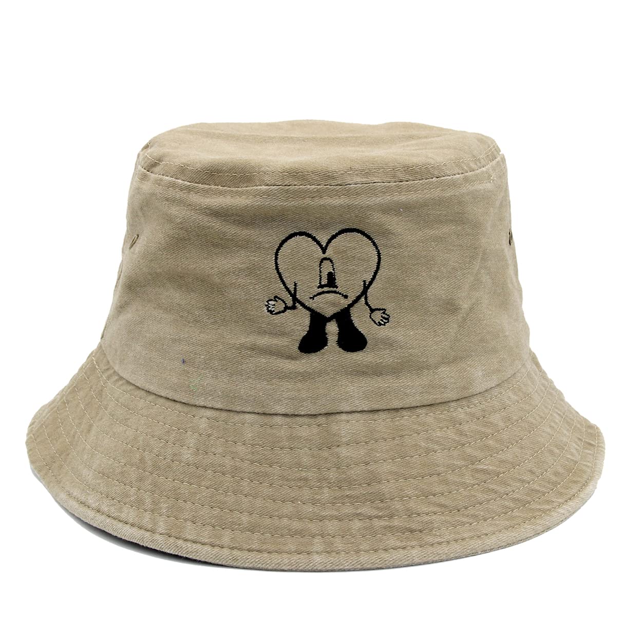 Bad Bunny Bucket Hat,Fishing Hat with Embroidered,Flat Top Sun Hats for