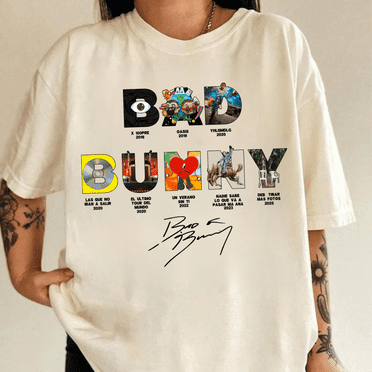 Bad Bunny Music Era T-Shirt, Every Album from ‘X 100PRE’ to ‘Deb Tirar Más Fotos’ (2025), Unisex Tee,Natural color,size L