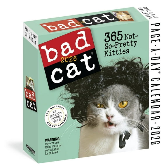 Bad Cat Page-A-Day(r) Calendar 2026: 365 Not-So-Pretty Kitties, (Paperback)