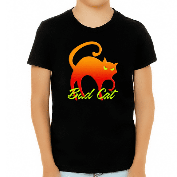 Bad Cat Shirt - Cat Shirts for Boys - Cat Gifts for Boys - Kids Cat Lover Shirts