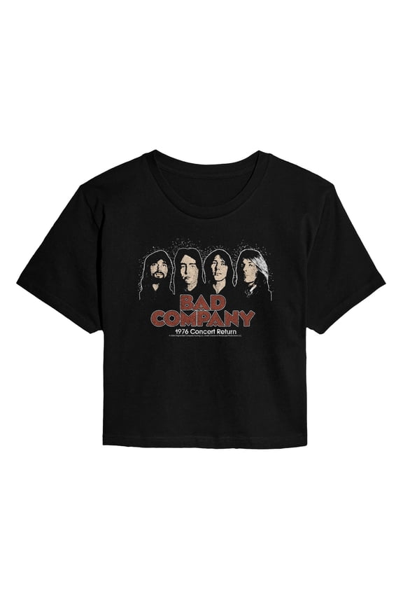 - Band Faces - Juniors Cropped Graphic T-Shirt