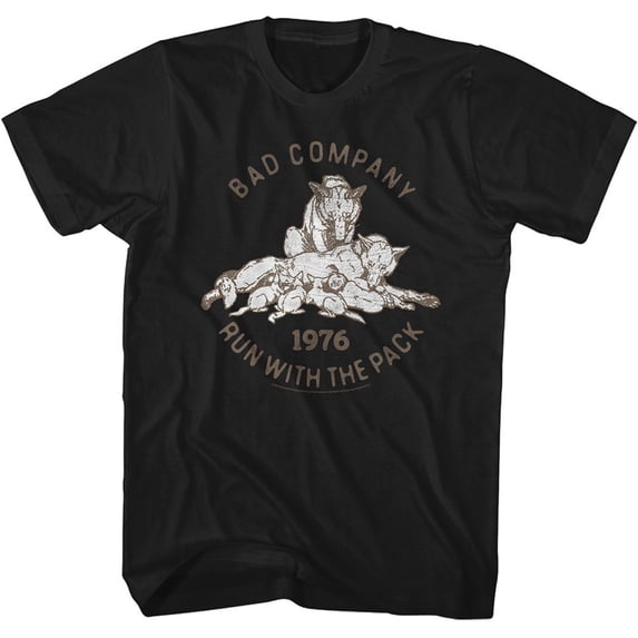 Bad Company Run With The Pack Black Adult T-Shirt 3Xlt