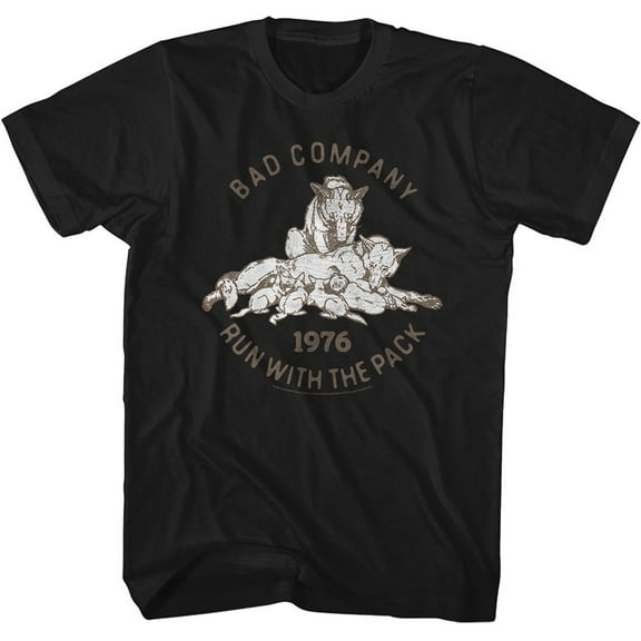 Bad Company Run With The Pack Black Adult T-Shirt