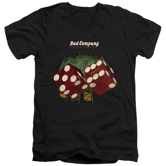 Bad Company Straight Shooter S/S Adult V-Neck T-Shirt 30/1 T-Shirt Black