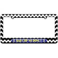 thumbnail image 1 of Bad Cop No Donut Funny License Plate Tag Frame, Black Chevrons Design, 1 of 1