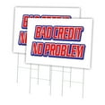thumbnail image 1 of Bad Credit No Problem 2 Pack Of 24" x 36" Yard Sign & Stake | Advertise Your Business | Stake Included Image On Both Sides | Made in The USA, 1 of 3