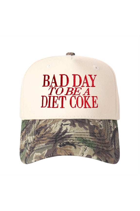 Embroidered Humorous Novelty Statement Adjustable Snapback Cotton Party Trucker Hat, Beige, Unisex Adult, 1 Count