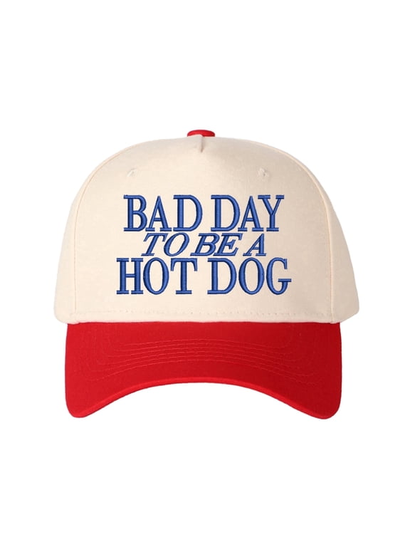 Bad Day To BE Embroidered Trucker Hat Humorous Novelty Statement Cap Unisex Adjustable Snapback for Weekend and Party Wear,1 pcs,RED BLUE