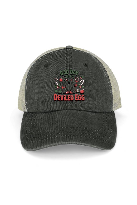 Bad Day To Be A Deviled Egg Black Hat Adjustable Funny Fashion Unisex Baseball Cap for Men Women