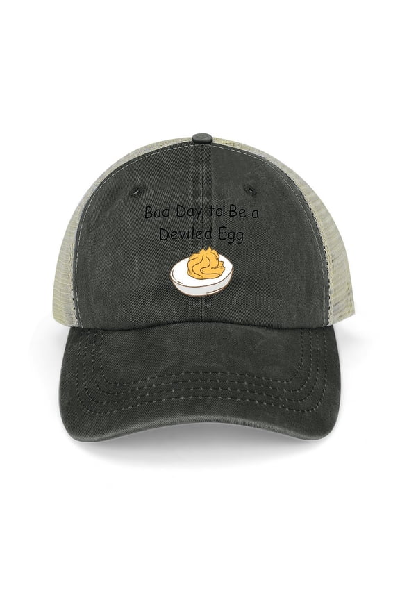 Bad Day To Be A Deviled Egg Black Hat Adjustable Funny Fashion Unisex Baseball Cap for Men Women
