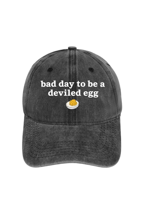 Bad Day To Be A Deviled Egg Charcoal Hat Adjustable Funny Fashion Unisex Baseball Cap for Men Women