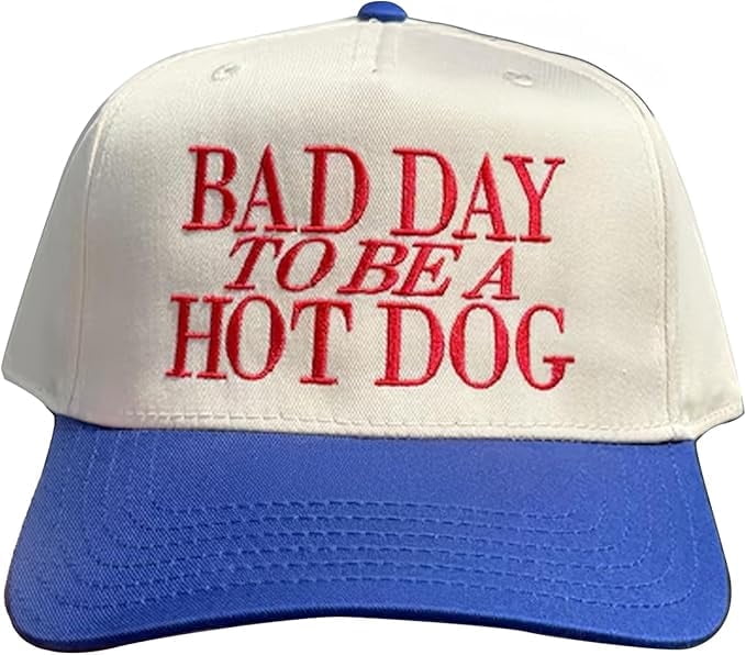 Bad Day To Be A Hot Dog Hat, Funny Hat, Embroidered Trucker Hat, Hats for Women, Gifts for Her
