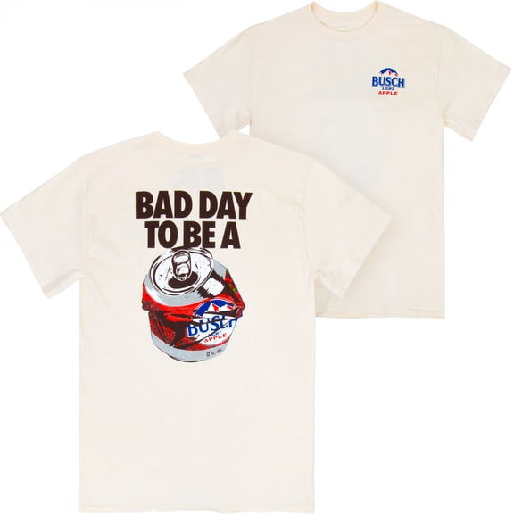 Bad Day to Be a Busch Light Apple Beige Front and Back Print T-Shirt-Large