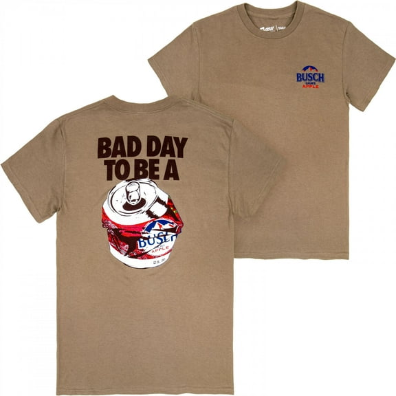 Bad Day to Be a Busch Light Apple Brown Front and Back Print T-Shirt-Large