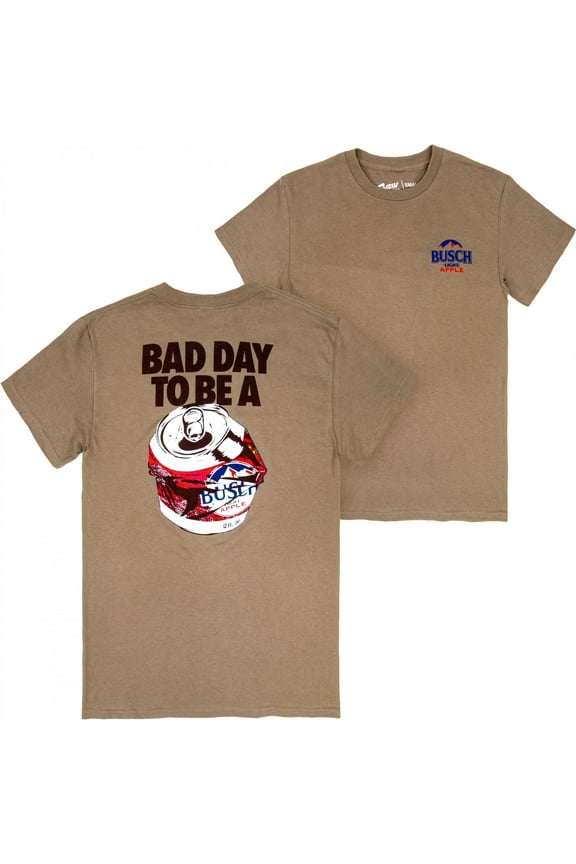Bad Day to Be a Busch Light Apple Brown Front and Back Print T-Shirt-Large