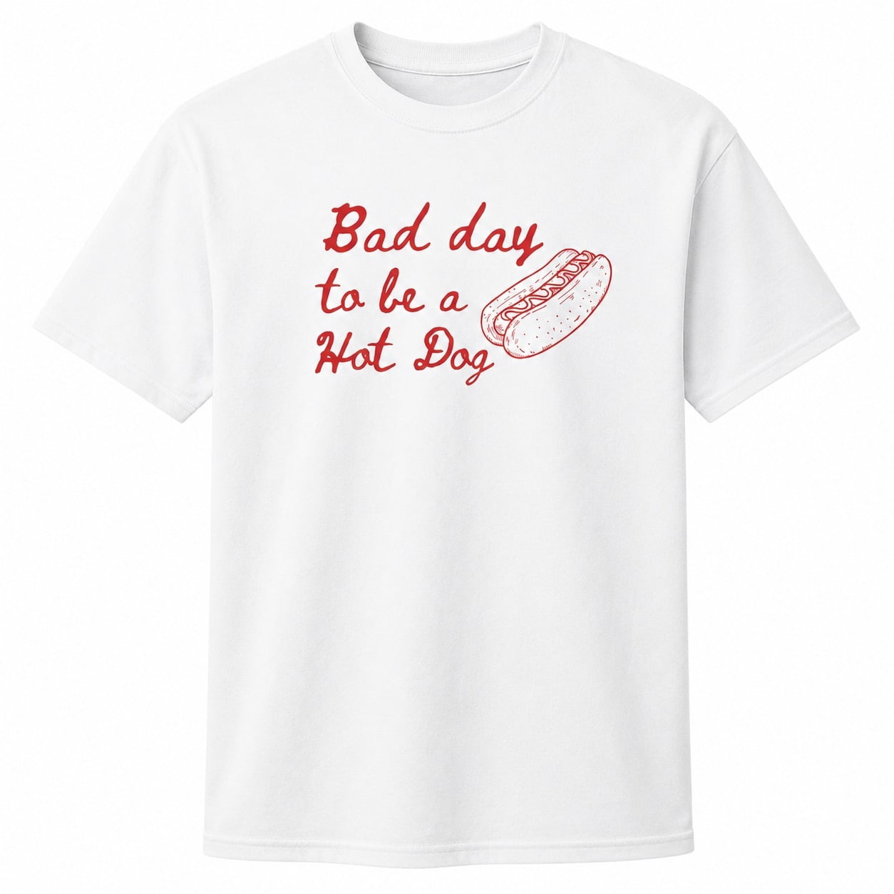 Bad Day to Be a Hot Dog Graphic T-Shirt, Funny Food Joke Tee - Walmart.com