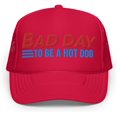 Bad Day to Be a Hot Dog Hat (Embroidered Foam Trucker Cap) Funny Hats