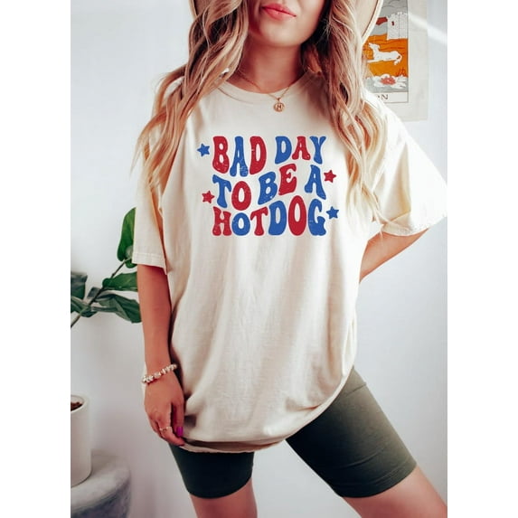 Bad Day to Be a Hot Dog T-Shirt, Funny Hotdog Shirt, 4th of July Memorial Day Tee, Glizzy Shirt, Hot Dog Lover Gift Shirt
