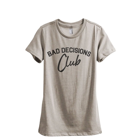 Bad Decisions Club Women's Fashion Relaxed T-Shirt Tee Heather Tan 2X-Large