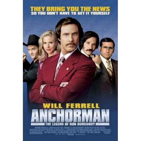 Bad Dog Posters Anchorman Ron Burgundy Movie poster 12x16 Print on Metal Sign 12in x 16in, Multi-color, Any Room, Movie Room, Adults, Square