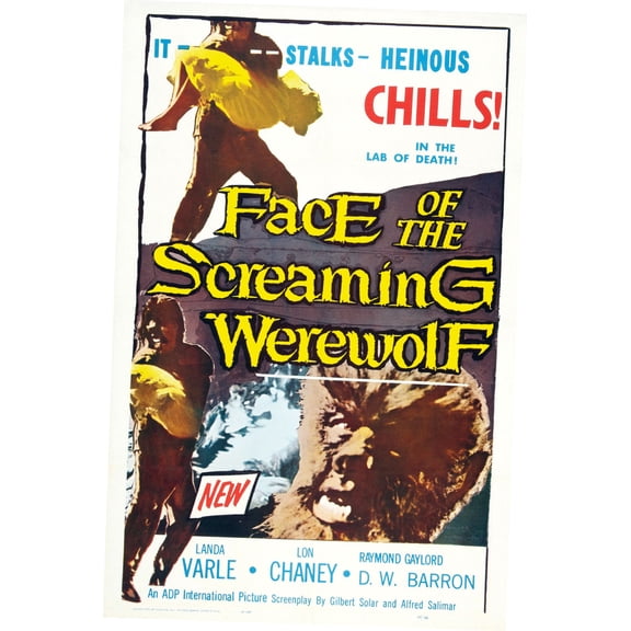 Bad Dog Posters Face Of The Screaming Werewolf Movie Poster 11inx17in Mini Poster 11x17 poster Color Category: Multi, Unframed, Ages: Adults